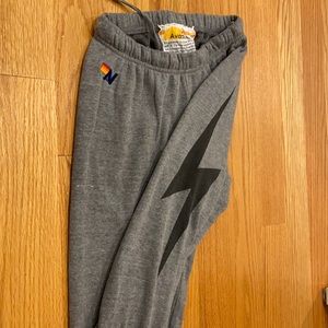 grey preppy lightning bolt aviator nation sweatpants
